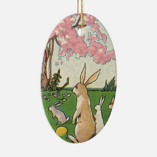  kind op een paaseihunt met dieren keramisch ornament (Rechts)