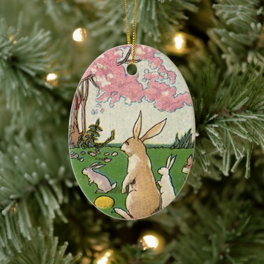  kind op een paaseihunt met dieren keramisch ornament (Boom)