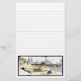 Kind op het strand  Art Lined Stationery Briefpapier