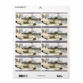 Kind op het strand  kunst labels (Full Sheet)