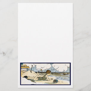 Kind op het strand  kunst Stationery Briefpapier