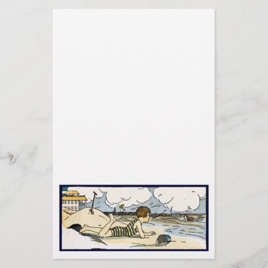 Kind op het strand  kunst Stationery Briefpapier (Voorkant)