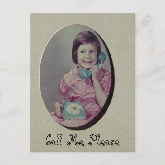 Kind op Telefoon, bel me alsjeblieft Briefkaart (Voorkant)