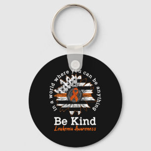 Kind Oranje Lint Zonnebloem Vriendelijkheid Leukem Sleutelhanger