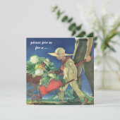 Kind, Organic Gardening Cooking Party Kaart (Staand voorkant)