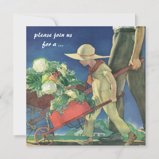 Kind, Organic Gardening Cooking Party Kaart (Voorkant)
