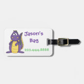 Kind Paars dragon Bagagelabel (Voorkant horizontaal)