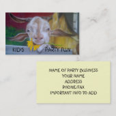 KIND PARTIJPLANNER VISITEKAARTJE (Voorkant / Achterkant)