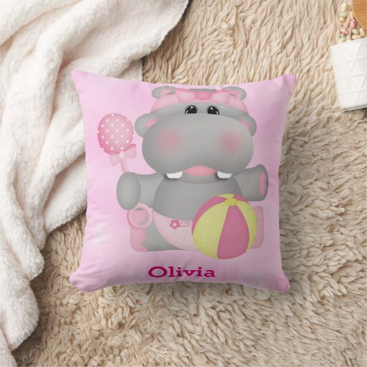 Kind Pillow Cute Baby Hippo Kussen (Deken)