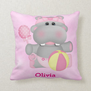 Kind Pillow Cute Baby Hippo Kussen