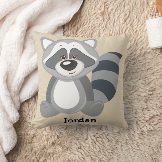 Kind Pillow Cute Woodland Raccoon Kussen (Deken)