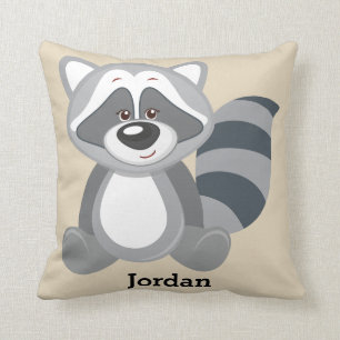 Kind Pillow Cute Woodland Raccoon Kussen