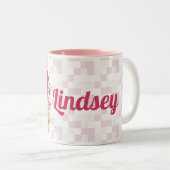 Kind Pink Lion Monogram "L" Mok (Voorkant rechts)