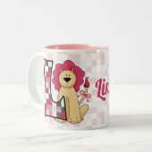 Kind Pink Lion Monogram "L" Mok (Voorkant links)