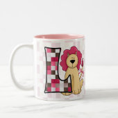 Kind Pink Lion Monogram "L" Mok (Links)