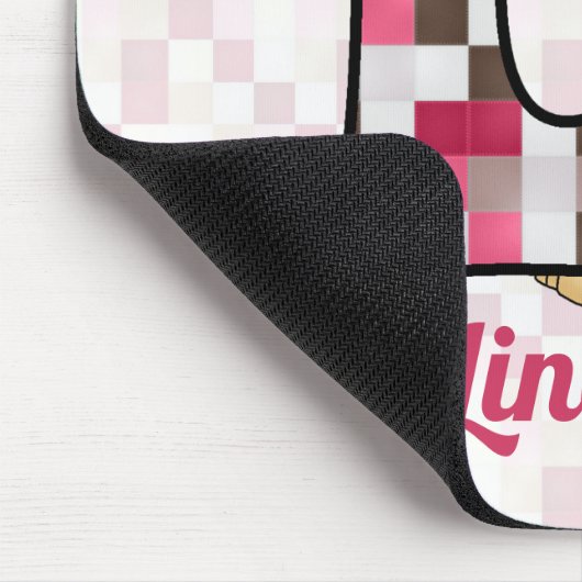 Kind Pink Lion Monogrammed Letter L Muismat (Hoek)