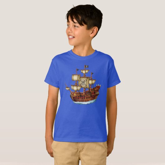 Kind Pirate Ship Nautical T-shirt (Voorkant volledig)