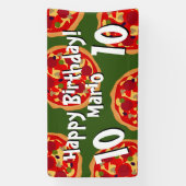 Kind pizza Verjaardagsfeestje welkom banner teken (Verticaal)