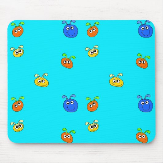 Kind Placemat Mousepad Lichtblauwe Bugs Muismat (Voorkant)