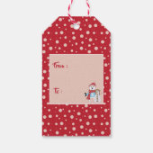 Kind Polar Beer Het nemen van Selfie met Snowman G Cadeaulabel (Achterkant)