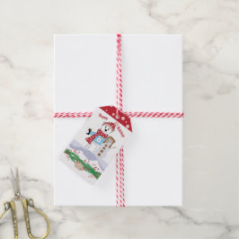 Kind Polar Beer Het nemen van Selfie met Snowman G Cadeaulabel