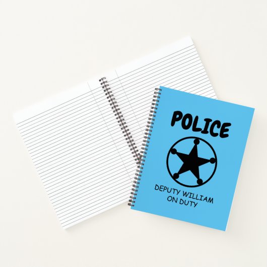 Kind politie thema notitieboek met sheriff star (Binnen)