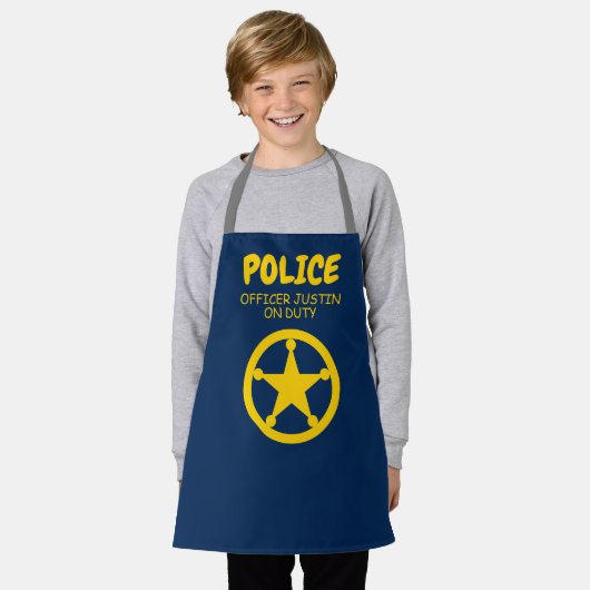 Kind politie themateuze kunsten en keukengerei sch schort (Gedragen)