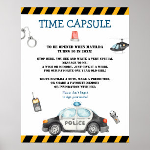 Kind Politie Verjaardag Party Time Capsule Game Poster