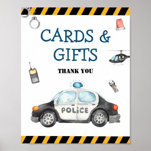 Kind Politie Verjaardagsfeest Kaarten & geschenken Poster (Voorkant)