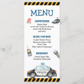 Kind Politie Verjaardagsfeest Menu (Voorkant)