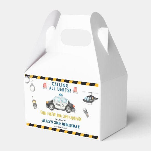 Kind Politie Verjaardagsfeest Voorkeur Cadeaubox Bedankdoosjes (Voorkant Zijde)