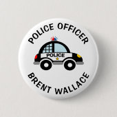 Kind politiefunctionaliteitsknoppen met politieaut ronde button 5,7 cm (Voorkant)
