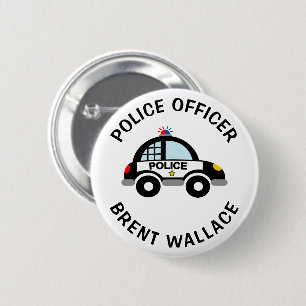 Kind politiefunctionaliteitsknoppen met politieaut ronde button 5,7 cm