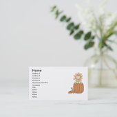 Kind pompoenventilator visitekaartje (Staand voorkant)