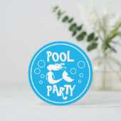 Kind Pool Party Verjaardagsuitnodigingen met zeeme Kaart (Staand voorkant)