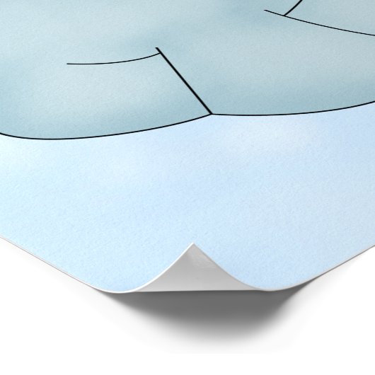 Kind Poster Cute Blue Elephant (Hoek)