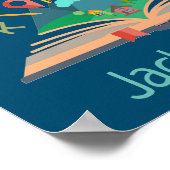 Kind poster naam kamer met raketbeschietingen (Hoek)