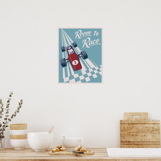 Kind poster voor races (Keuken)