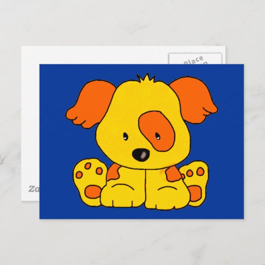 Kind Puppy Dog Geel Oranje Vlek Briefkaart (Voorkant / Achterkant)