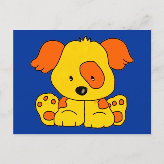 Kind Puppy Dog Geel Oranje Vlek Briefkaart (Voorkant)