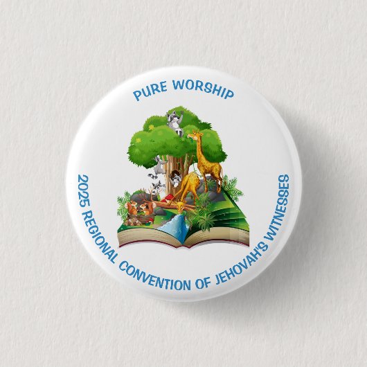 Kind Pure Worship Convention Pin w Cute Animals Ronde Button 3,2 Cm (Voorkant)