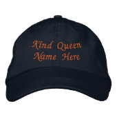 Kind Queen Custom Text Rule met Grace in Stijl Geborduurde Pet (Voorkant)