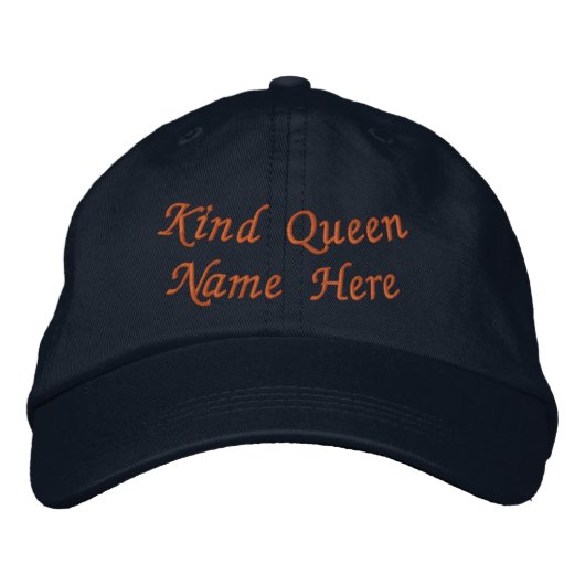 Kind Queen Custom Text Rule met Grace in Stijl Geborduurde Pet (Voorkant)