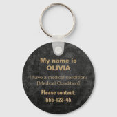 Kind raakt verdwaald - Custom Medical & Safety ID- Sleutelhanger (Achterkant)