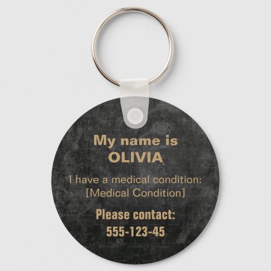 Kind raakt verdwaald - Custom Medical & Safety ID- Sleutelhanger (Achterkant)