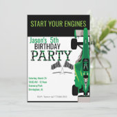 Kind Race Car II verjaardagsfeestje Kaart (Staand voorkant)