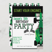 Kind Race Car II verjaardagsfeestje Kaart (Voorkant / Achterkant)