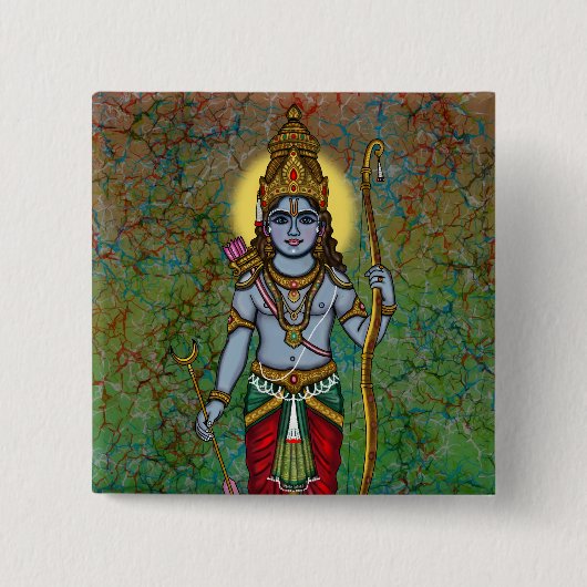Kind Rama-knop Vierkante Button 5,1 Cm (Voorkant)