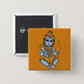 Kind Rama Knop Vierkante Button 5,1 Cm (Voorkant /achterkant)