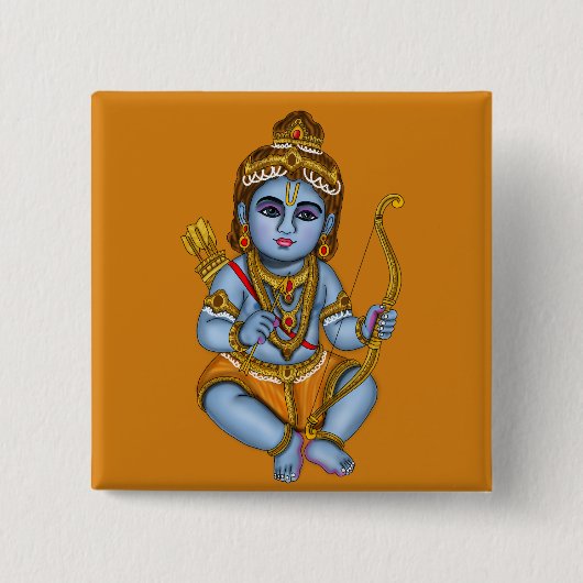 Kind Rama Knop Vierkante Button 5,1 Cm (Voorkant)